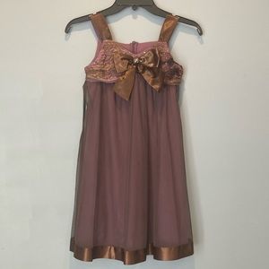 Bonnie Jean Iris & Ivy Size 8 Children’s Purple Bow Dress ☂️